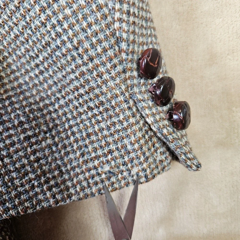 Vintage JCPenney The Mens Shop 100% Wool Tweed Sport Coat Blazer Brown 44L